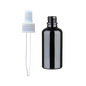 Frasco de Vidrio Multiusos Negro R18 con Tapa Bulbo Blanco