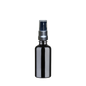 Frasco de Vidrio Multiusos Negro R18 con Tapa Dosificador Plata