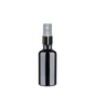 Frasco de Vidrio Multiusos Negro R18 con Tapa Atomizador Plata