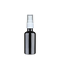 Frasco de Vidrio Multiusos Negro R18 con Tapa Atomizador Blanco