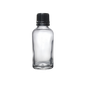 Frasco de Vidrio Multiusos Transparente R18 con Tapa Inviolable Negro