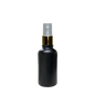 Frasco de Vidrio Multiusos Negro Mate R18 con Tapa Atomizador Dorado