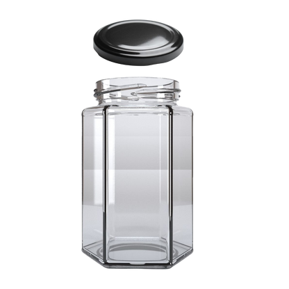 Tarro Hexagonal de Vidrio