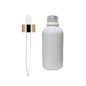 Frasco de Vidrio Multiusos Blanco R18 con Tapa Bulbo Dorada