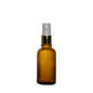 Frasco de Vidrio Multiusos Ámbar Mate R18 con Tapa Atomizador Dorado