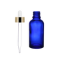 Frasco de Vidrio Multiusos Azul R18 con Tapa Bulbo Dorada
