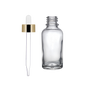 Frasco de Vidrio Multiusos Transparente R18 con Tapa Bulbo Dorada