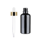Frasco de Vidrio Multiusos Negro R18 con Tapa Bulbo Dorada
