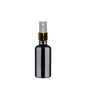 Frasco de Vidrio Multiusos Negro R18 con Tapa Atomizador Dorado