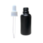 Frasco de Vidrio Multiusos Negro Mate R18 con Tapa Bulbo Blanco